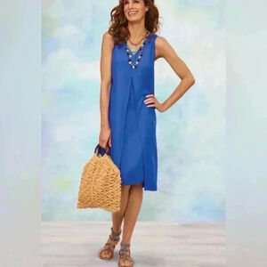 Soft Surroundings Lucina Dress Dazzling Blue Size Small